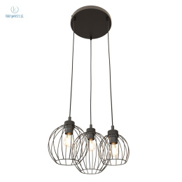 EMIBIG - nowoczesna, designerska lampa wisząca NANDO BLACK 3P, czarna