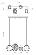 EMIBIG - nowoczesna, designerska lampa wisząca NANDO BLACK 4 G, czarna/złota