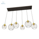 EMIBIG - nowoczesna, designerska lampa wisząca NANDO BLACK 6 G, czarna/złota