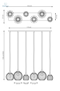 EMIBIG - nowoczesna, designerska lampa wisząca NANDO BLACK 6 G, czarna/złota