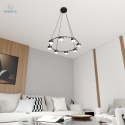 EMIBIG - nowoczesna, designerska lampa wisząca STARLIT 8 BLACK - czarna