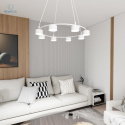 EMIBIG - nowoczesna, designerska lampa wisząca STARLIT 8 WHITE - biała