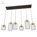 EMIBIG - nowoczesna, designerska lampa wisząca VANDER BLACK 6 G, czarna/złota