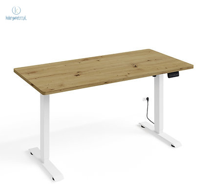 BIM FURNITURE - elektryczne biurko z regulacją wysokości BIMOTION L ARTISAN/WHITE 140x70 cm kolor dąb artisan/biały mat