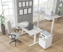 BIM FURNITURE - elektryczne biurko z regulacją wysokości BIMOTION L WHITE 140x70 cm kolor biały mat