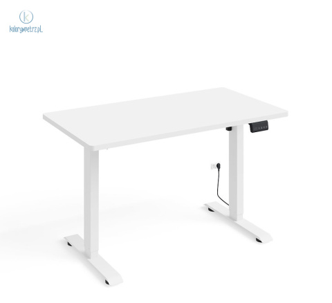 BIM FURNITURE - elektryczne biurko z regulacją wysokości BIMOTION WHITE 120x65 cm kolor biały mat