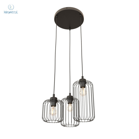 EMIBIG - nowoczesna, designerska lampa wisząca VANDER BLACK 3 P, czarna