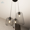 EMIBIG - nowoczesna, designerska lampa wisząca VANDER BLACK 3 P, czarna